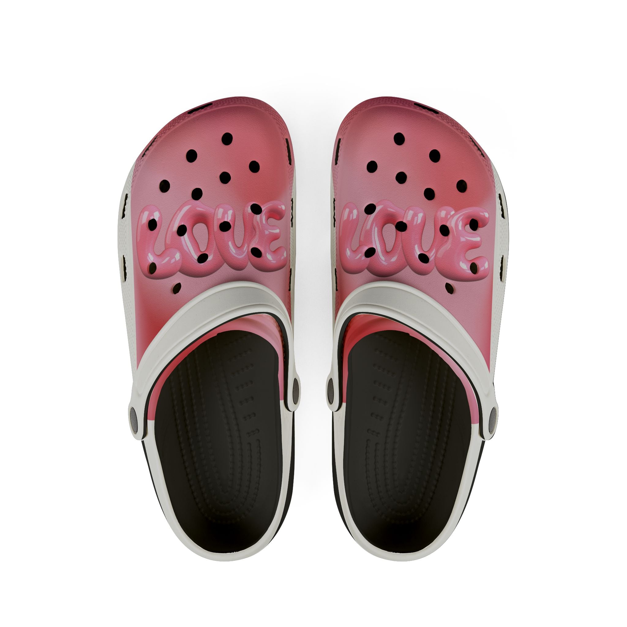 Pink 'LOVE' EVA Foam Clogs - Comfortable Casual Slip-On Shoes