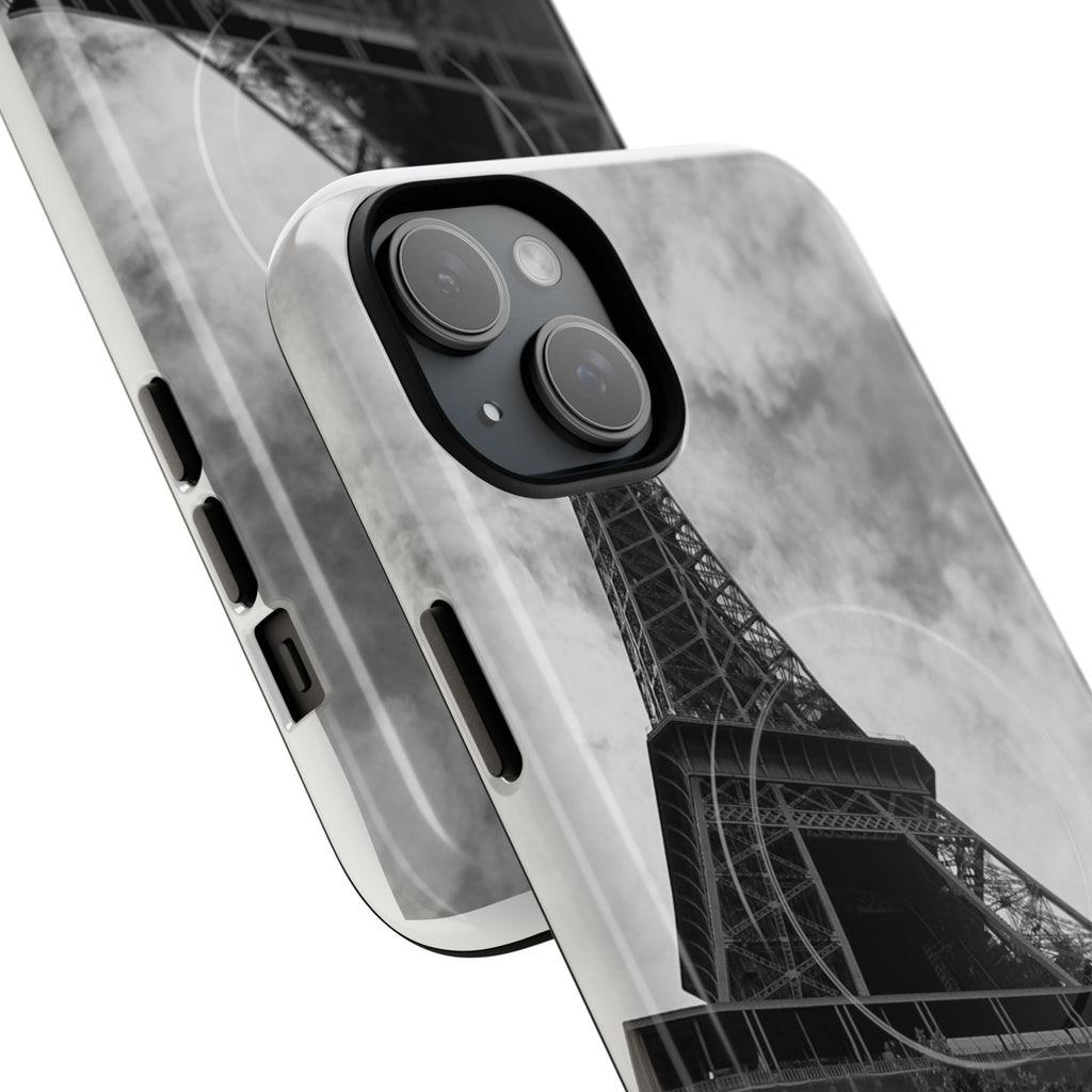 Eiffel Tower 'My Dream' Tough Magnetic Phone Case — Black & White Travel Protective Cover