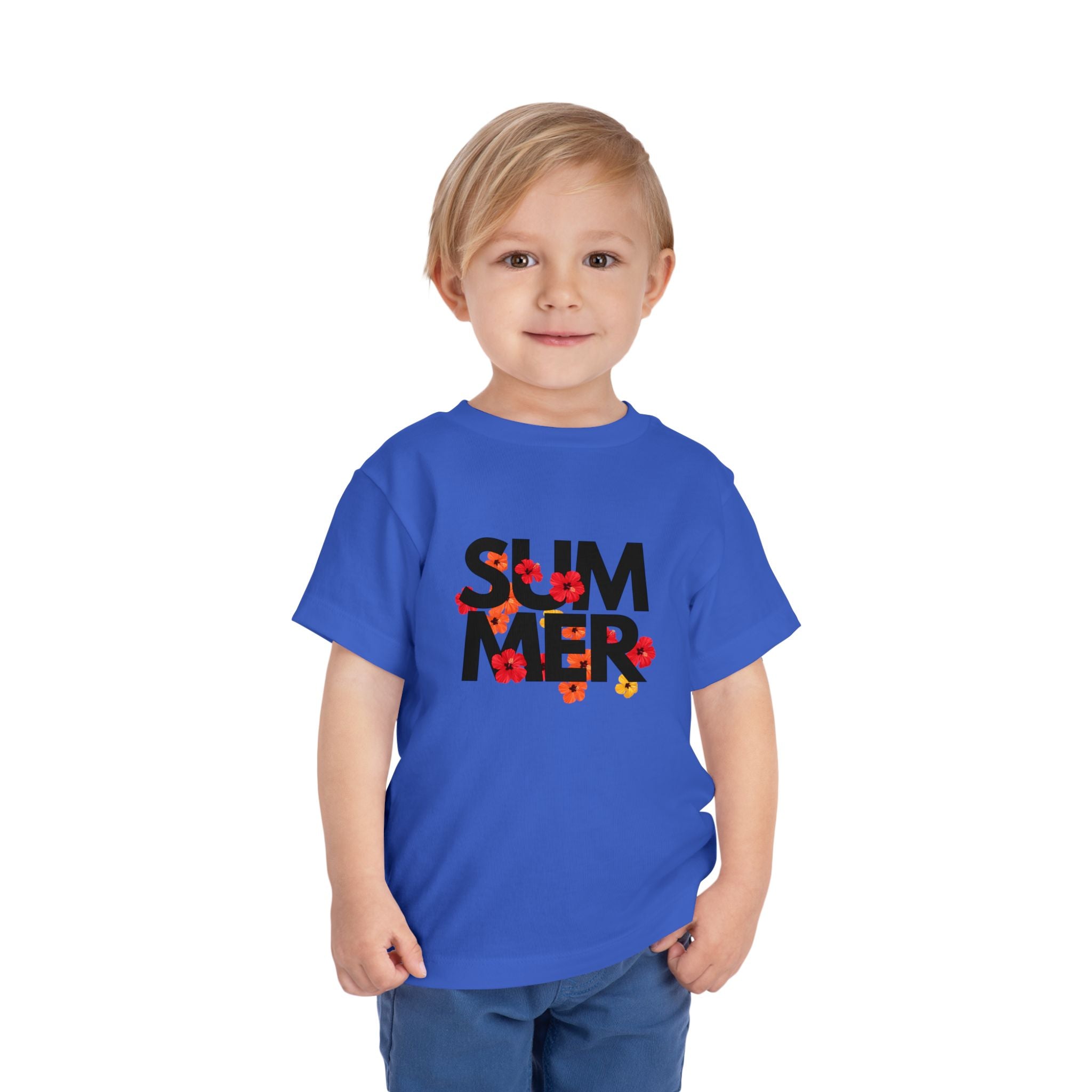 Toddler Tee - "SUMMER" Floral Letters Kids T‑Shirt