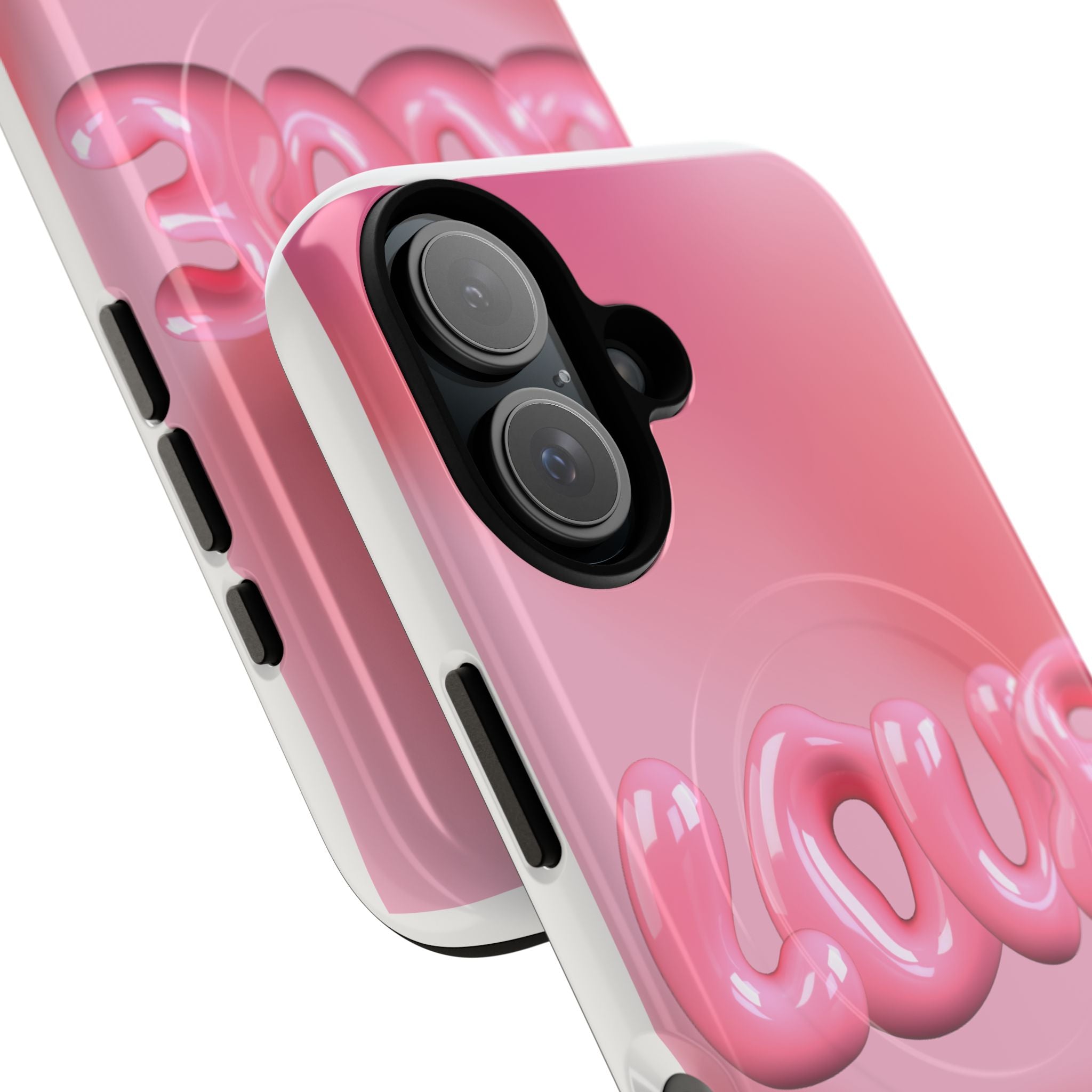 Phone Case — Pink "LOVE" 3D Bubble Tough Magnetic Protective Case