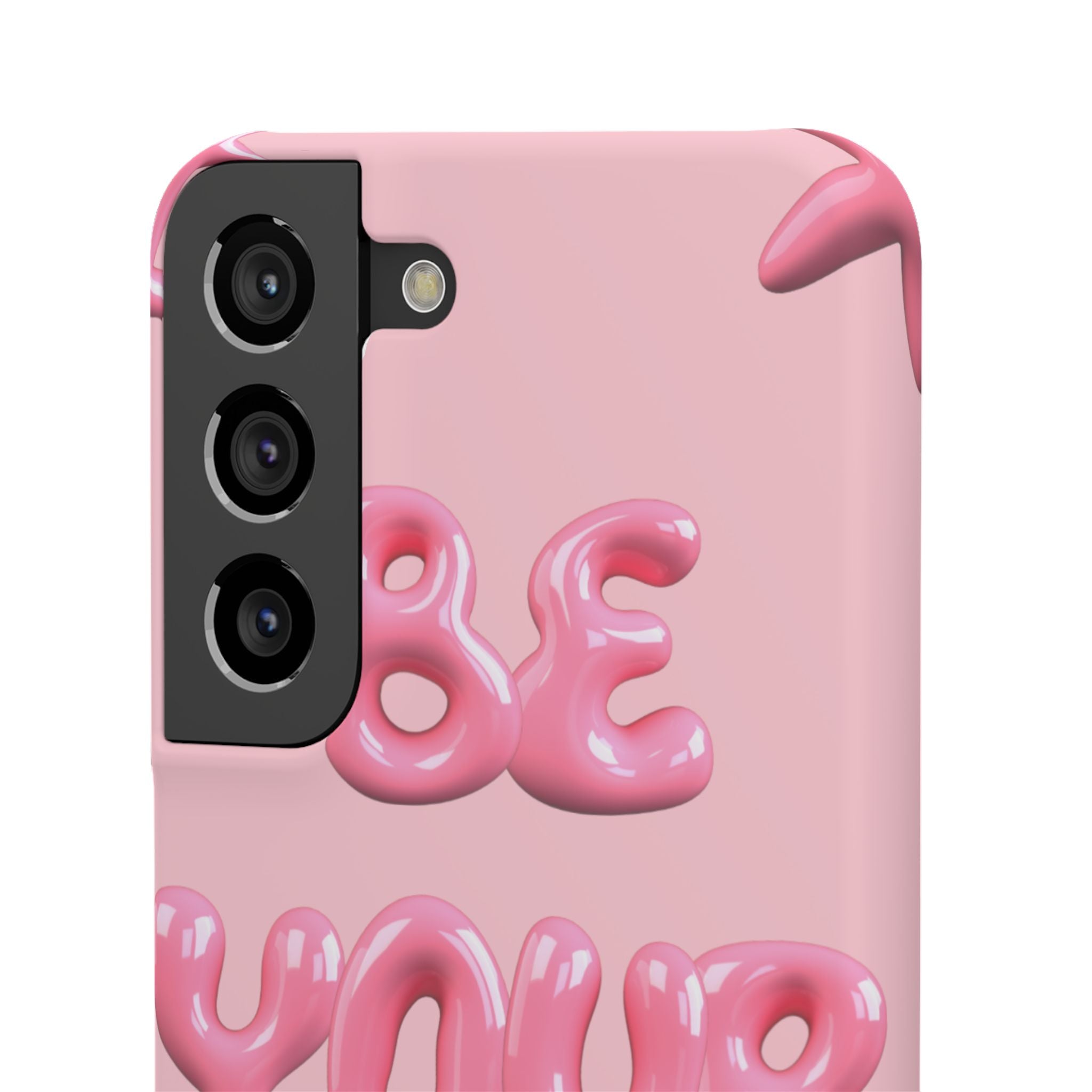 Phone Case — Pink "Be Yourself" Self-Love Protective Snap Case