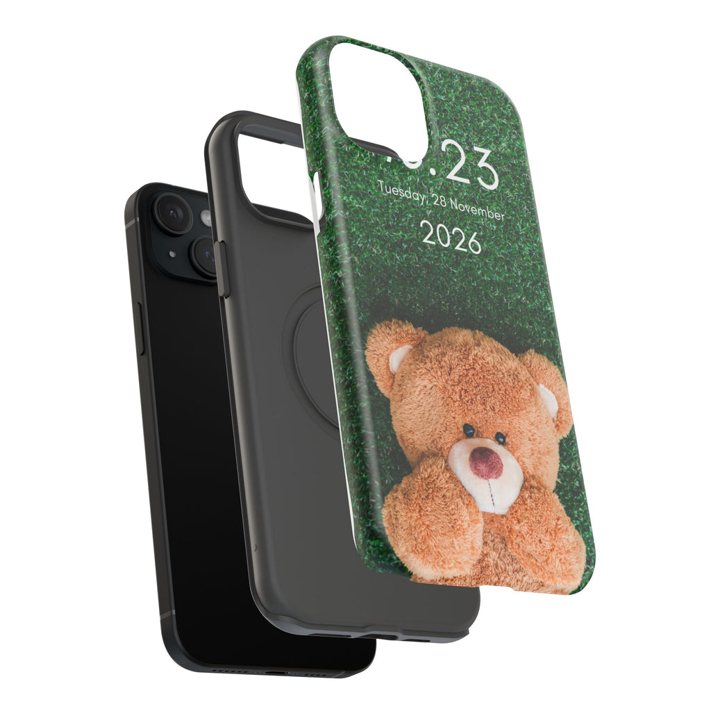 Teddy Bear Grass Phone Case — Cute Plush Toy Design Impact-Resistant Case
