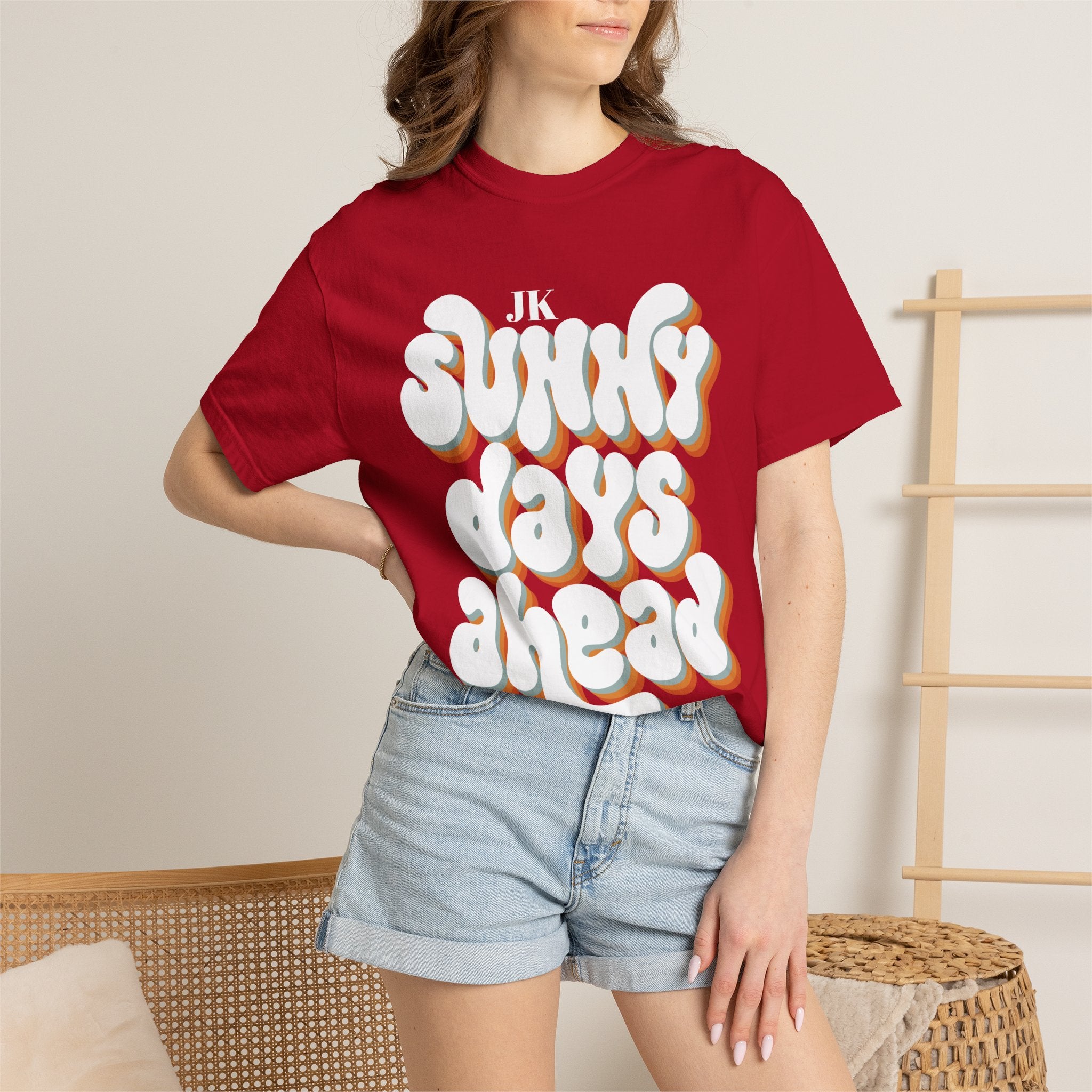 Unisex Sunny Days Ahead T-Shirt | Retro Bubble Letter Design
