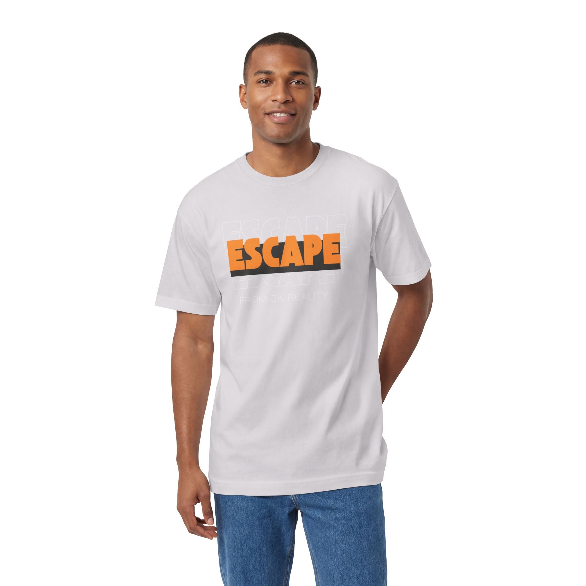 Escape Graphic Tee — Retro Orange Block Letter Unisex Shirt