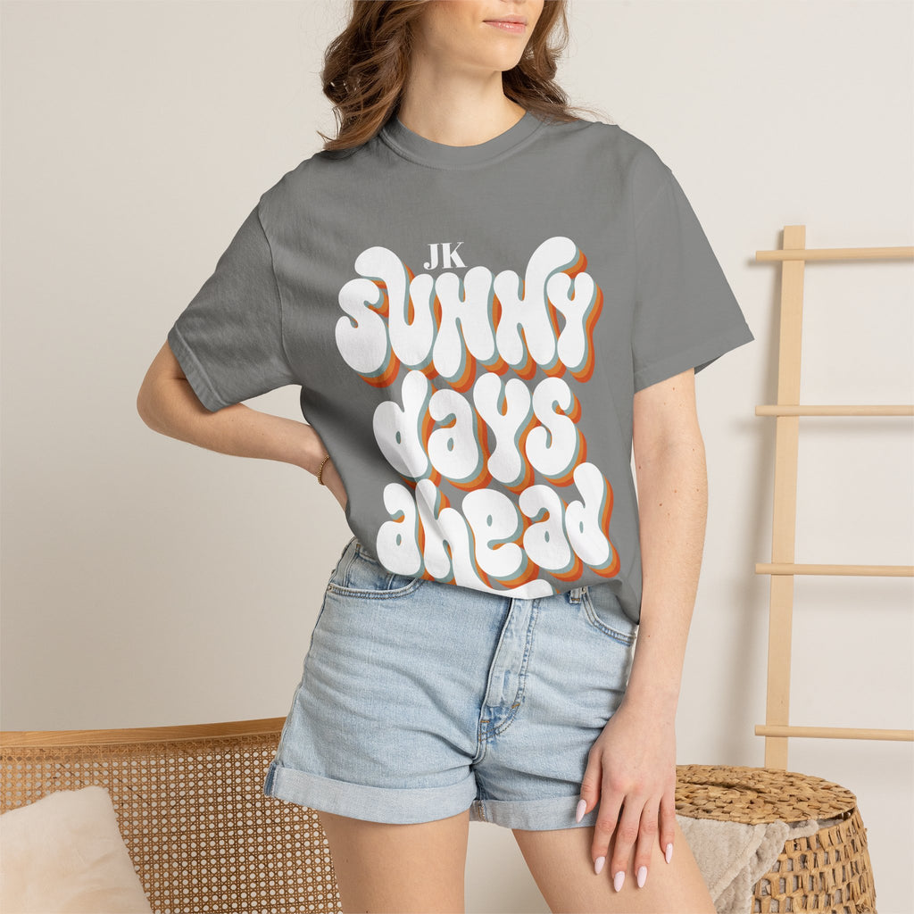 Unisex Sunny Days Ahead T-Shirt | Retro Bubble Letter Design