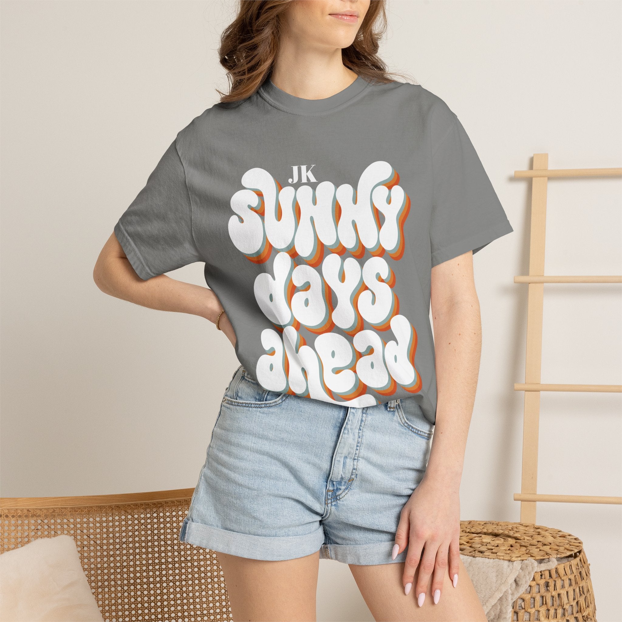 Unisex Sunny Days Ahead T-Shirt | Retro Bubble Letter Design
