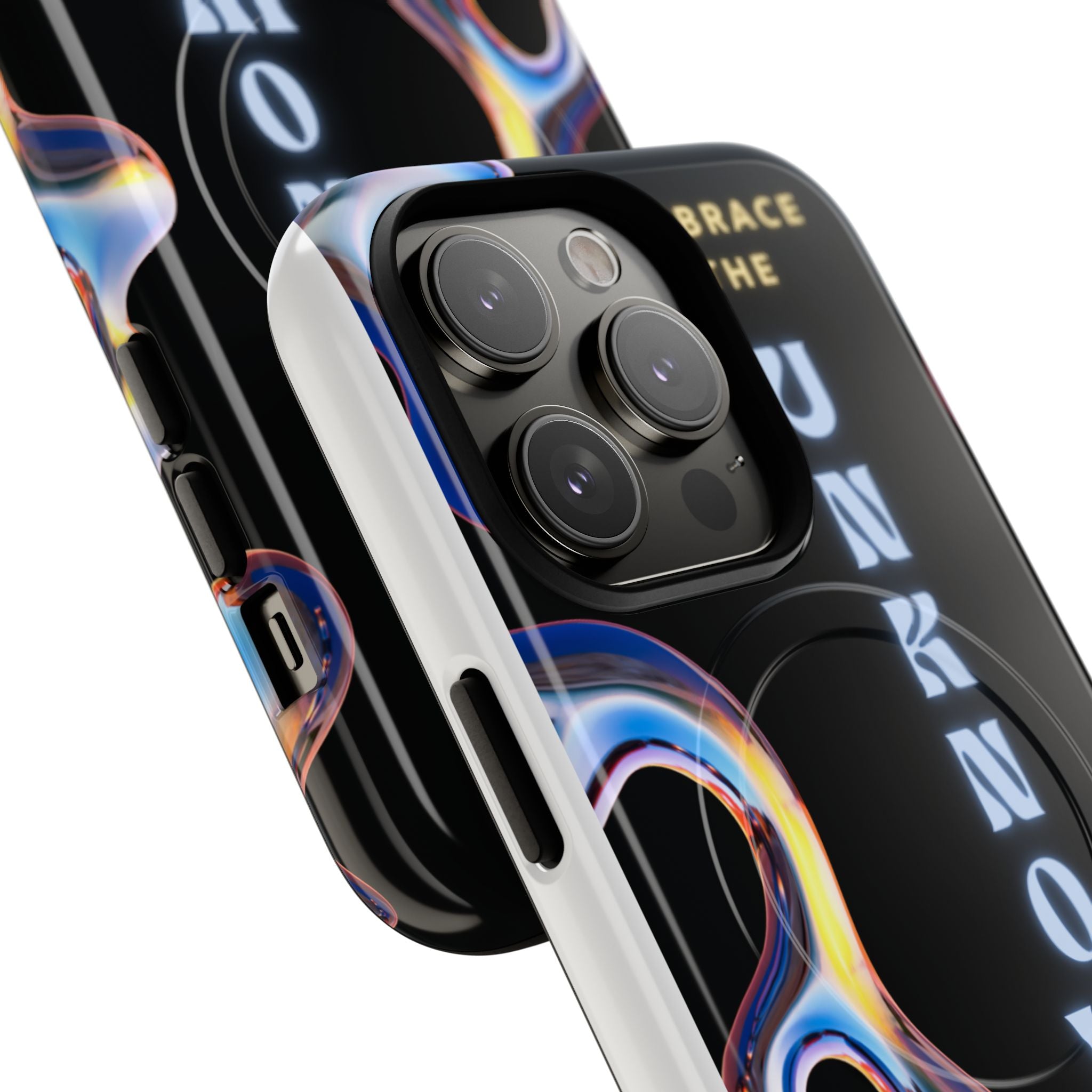 Tough Magnetic Case — "Embrace the Unknown" Black Iridescent Phone Cover