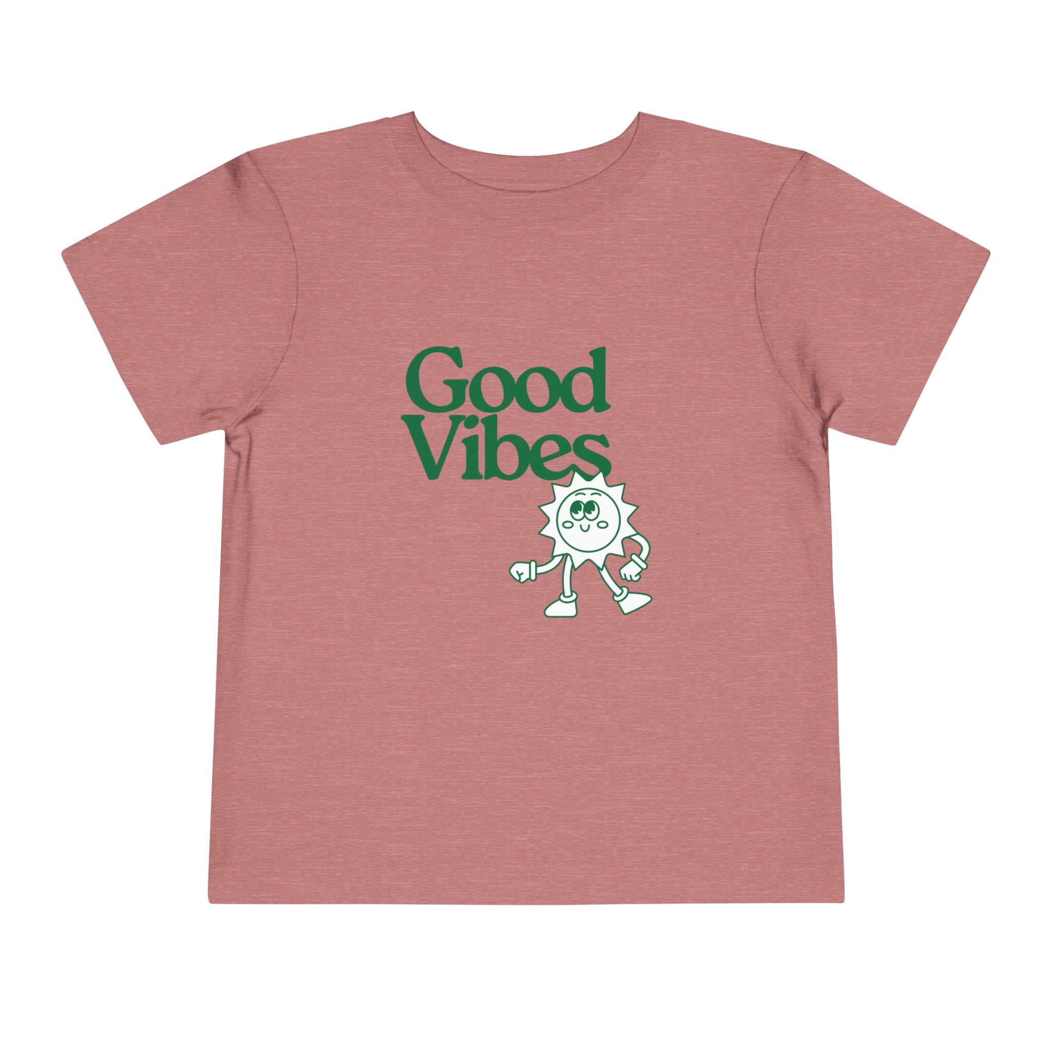 Good Vibes Toddler Tee — Cute Retro Sun Graphic Kids T‑Shirt