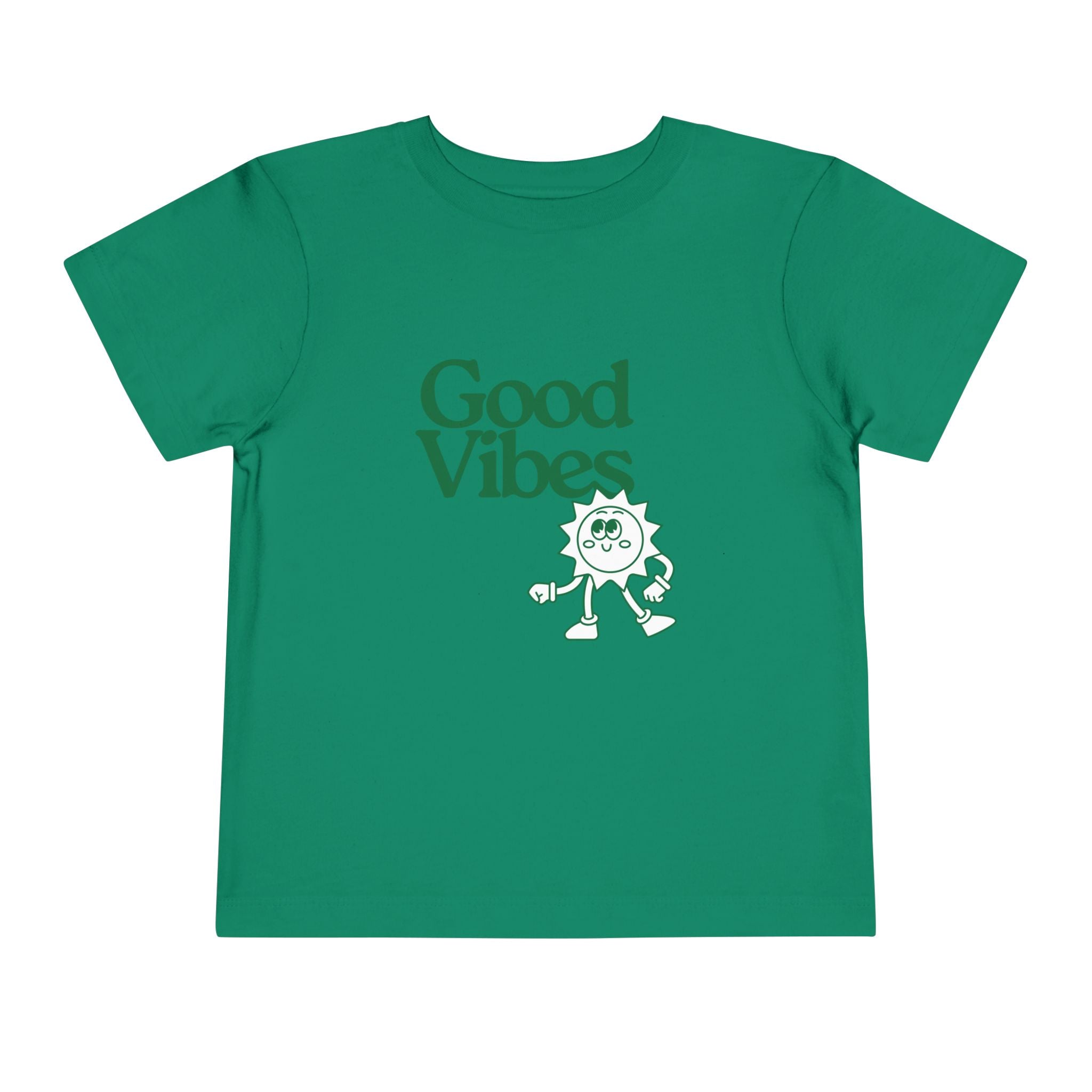 Good Vibes Toddler Tee — Cute Retro Sun Graphic Kids T‑Shirt