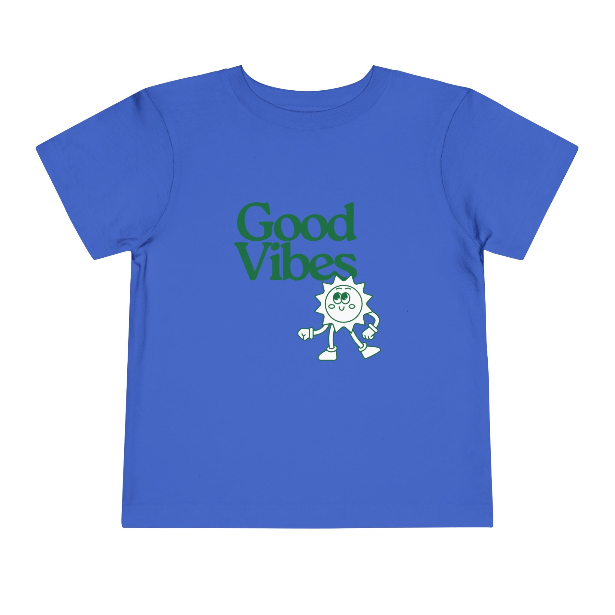 Good Vibes Toddler Tee — Cute Retro Sun Graphic Kids T‑Shirt