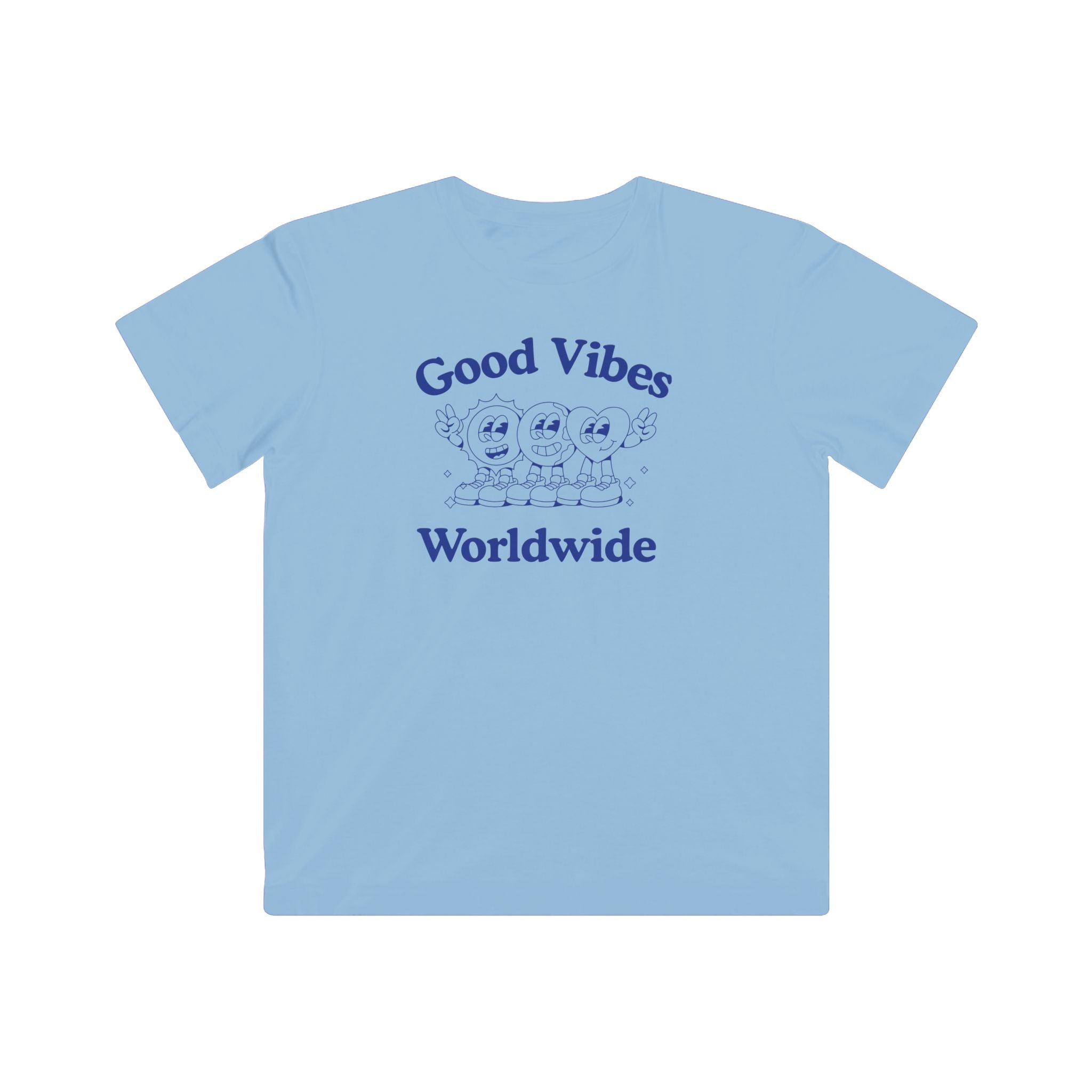 Kids "Good Vibes Worldwide" Tee — Cute Surfing Characters Children’s T-Shirt