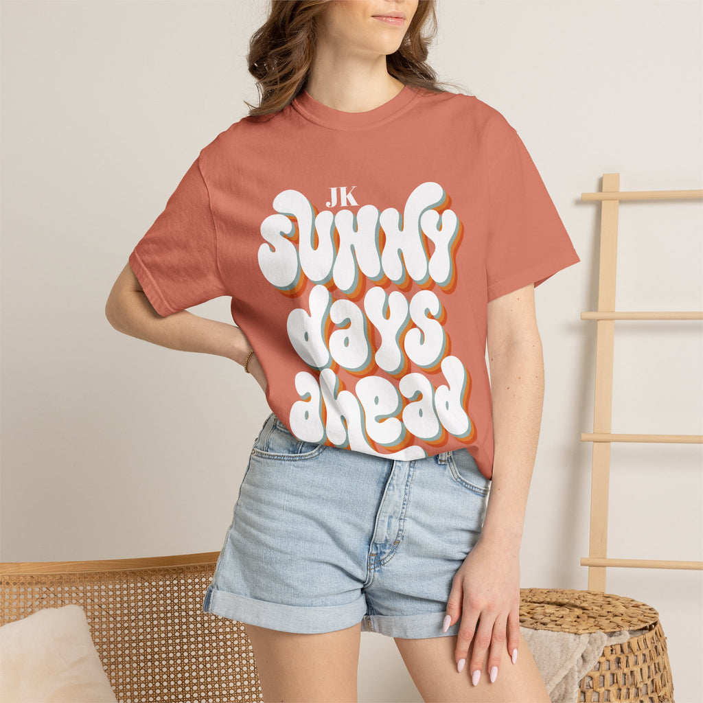 Unisex Sunny Days Ahead T-Shirt | Retro Bubble Letter Design