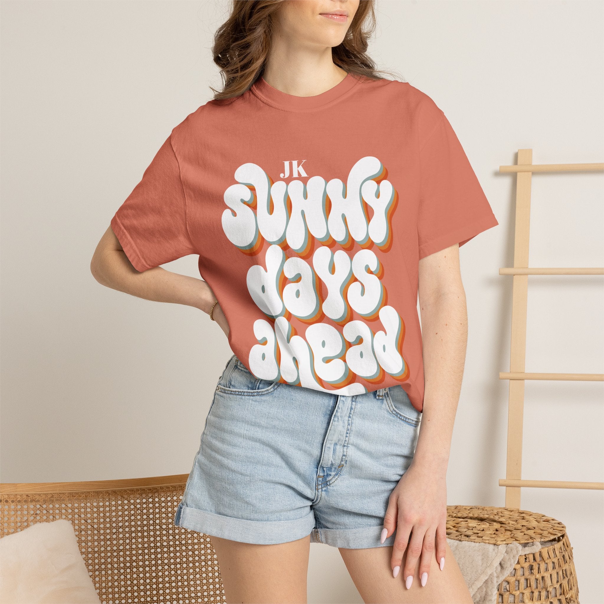 Unisex Sunny Days Ahead T-Shirt | Retro Bubble Letter Design
