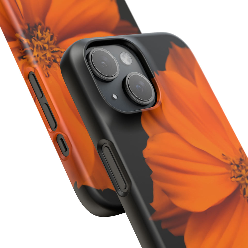 Phone Case - Orange Cosmos Floral Snap Case | Slim Protective Flower Design