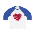 Unisex Baseball Tee — Red Heart Petal "Love" Graphic (Valentine’s Day, Romantic Gift)