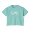 Savage Boxy Tee — Women's Trendy Graphic Crop T-Shirt